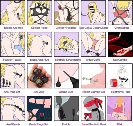 36pcs-bdsm-dildo-bondage-kit