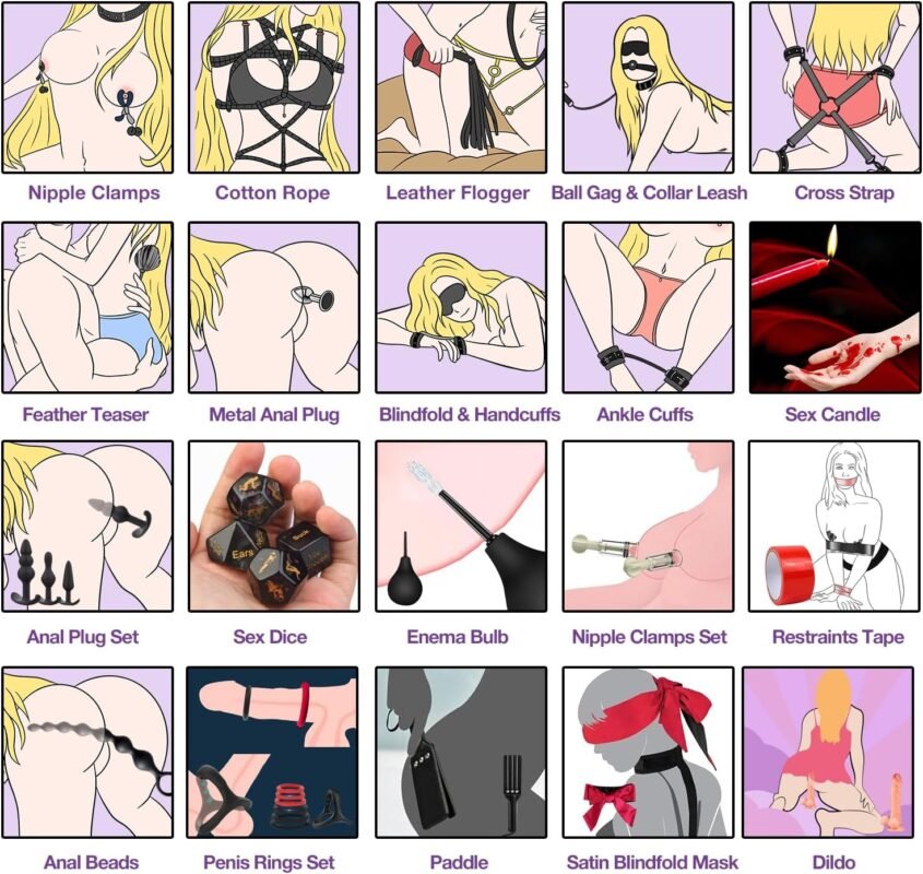 36pcs-bdsm-dildo-bondage-kit